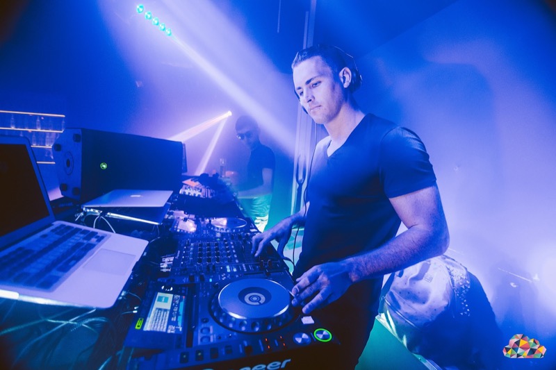 Patrick Oliver DJing with Pioneer CDJs